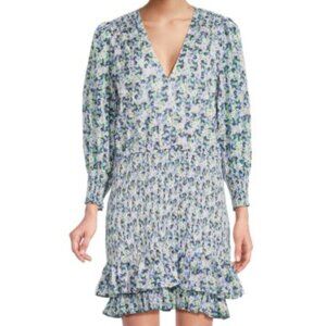 Veronica Beard Darrah Smocked Floral Mini Dress